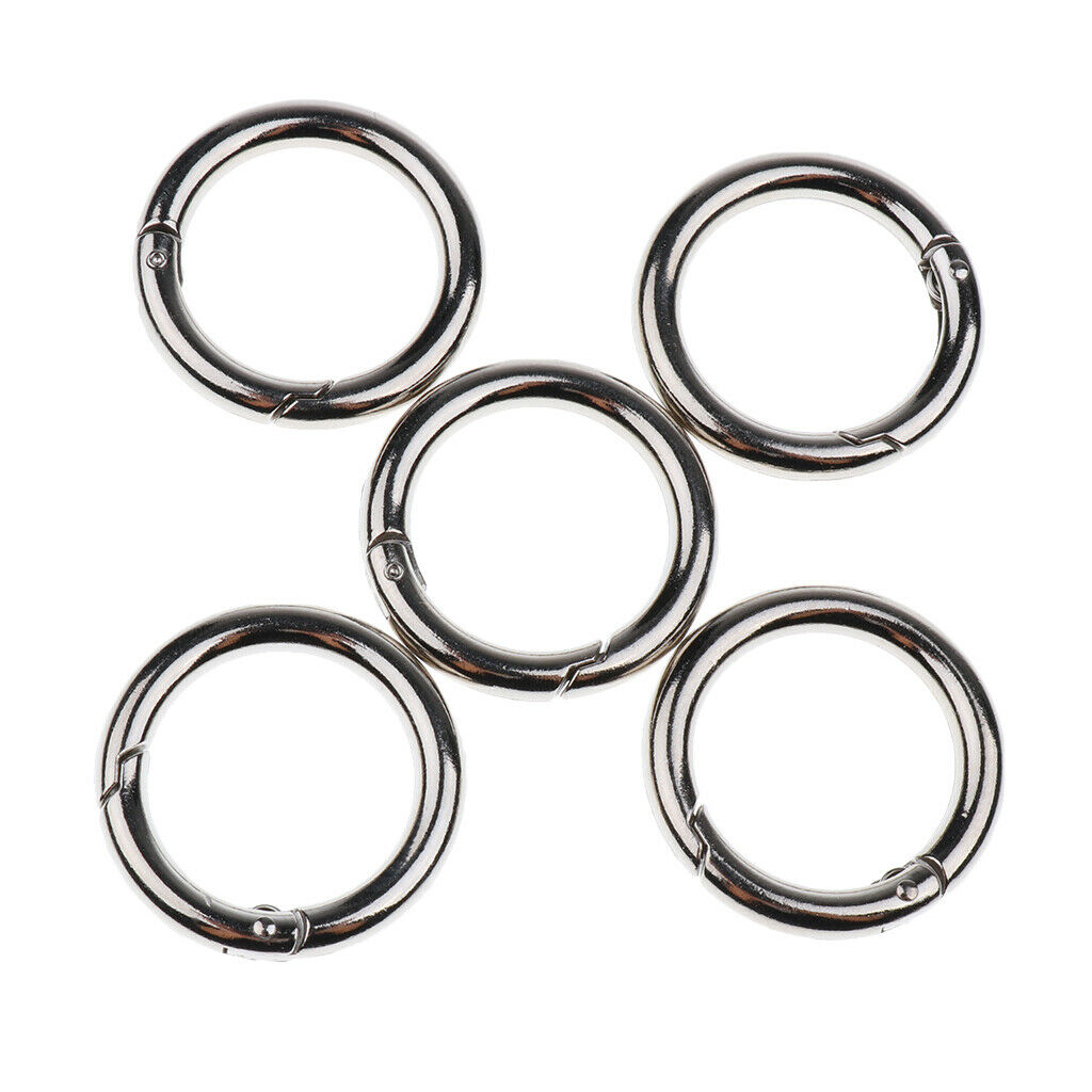 Zinc Alloy Round Carabiner Spring Snap Clips Hook Keychain Keyring Buckle, 10