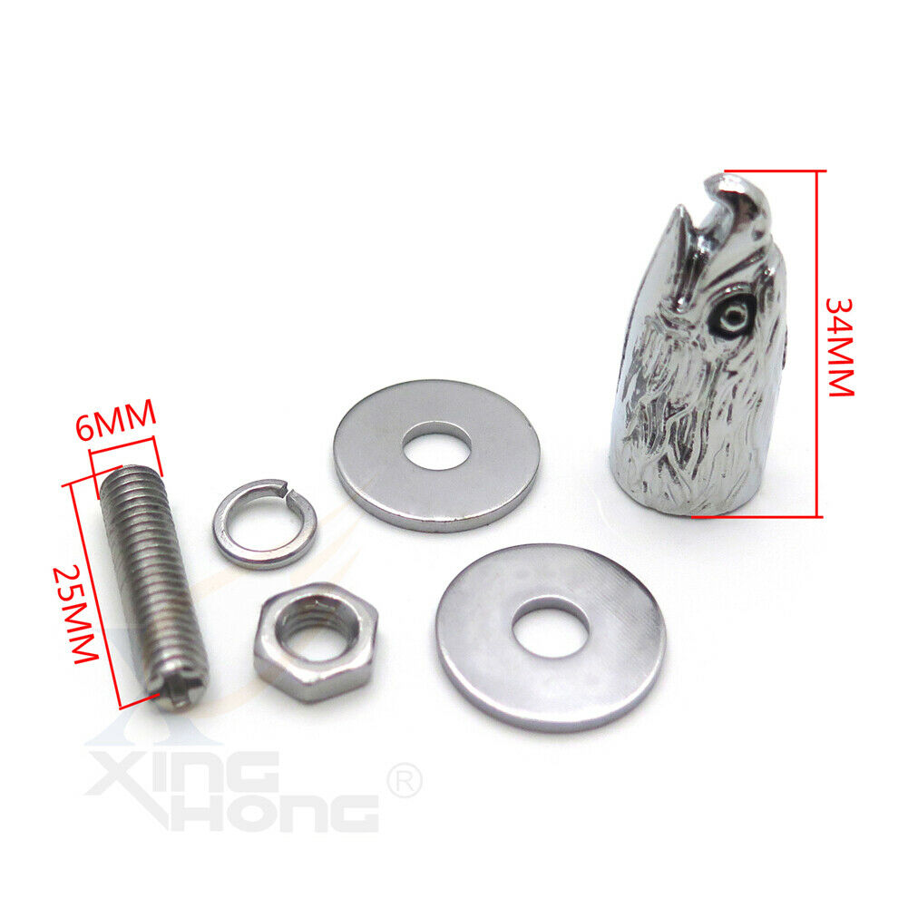 Bolts Screws Eagle Head 4 PCS Chrome For License Plate Tag Frame Windshield Trim