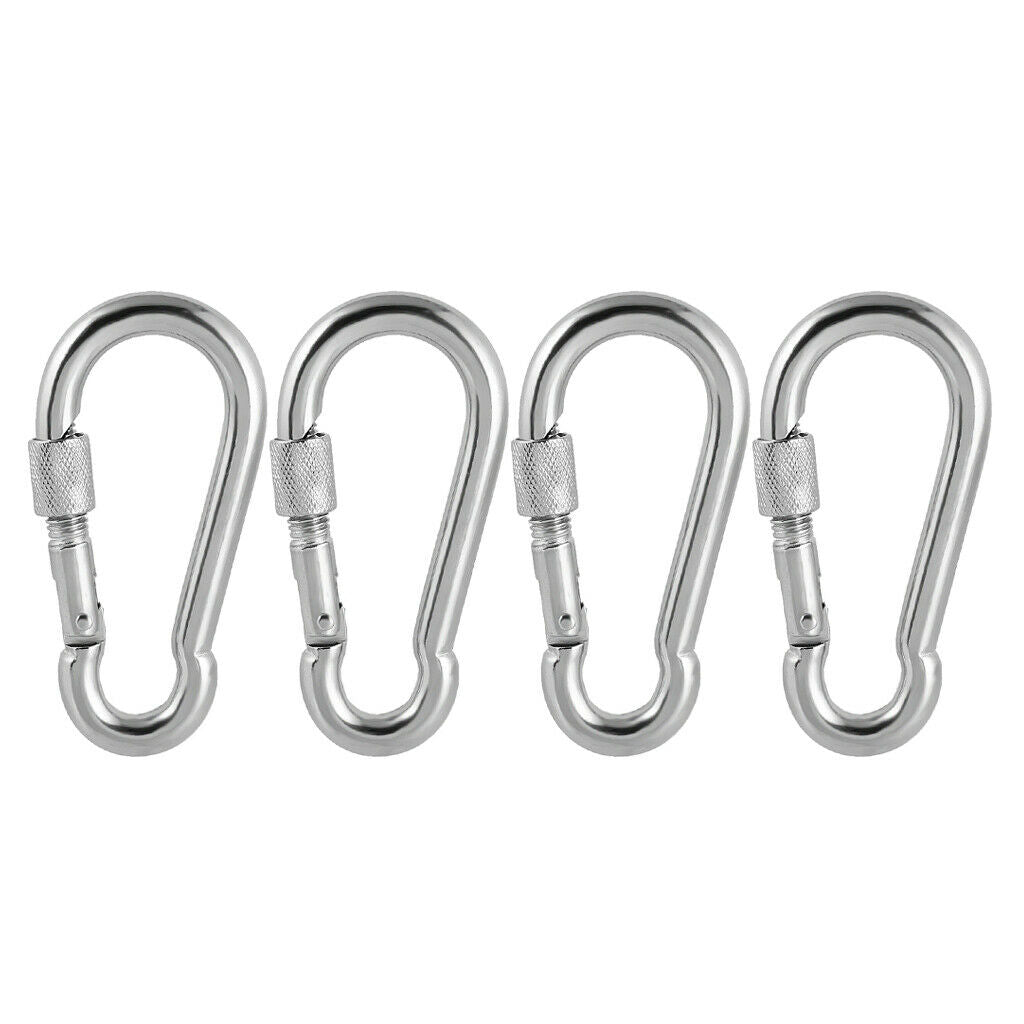 4Pcs Snap Hook Mountaineering Sail Boat Non-slip Carabiner Locking Clip Accs