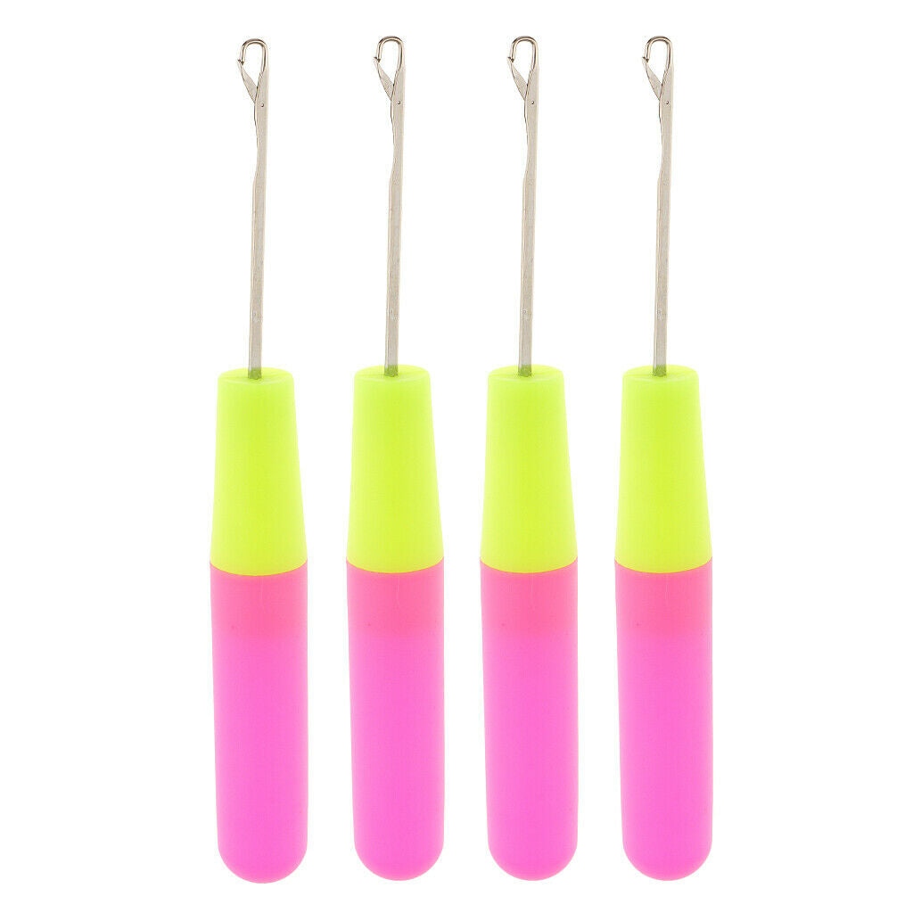 Lots 4 6" Plastic Handle Latch Hooks Needles for Feather Knitting Crafts