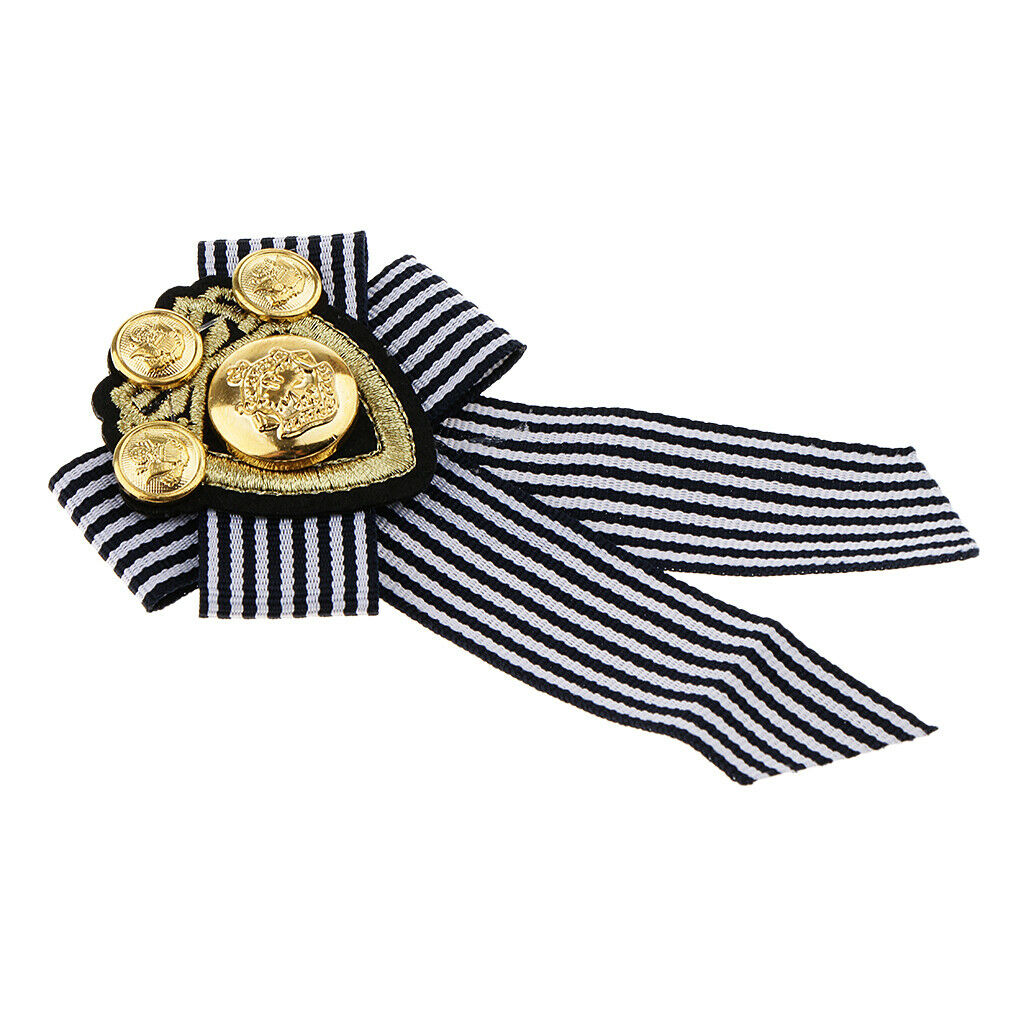 3x Ladies Bowknot Bow Tie Dress Shirt Striped Vinatege Collar Tie Brooch Pin