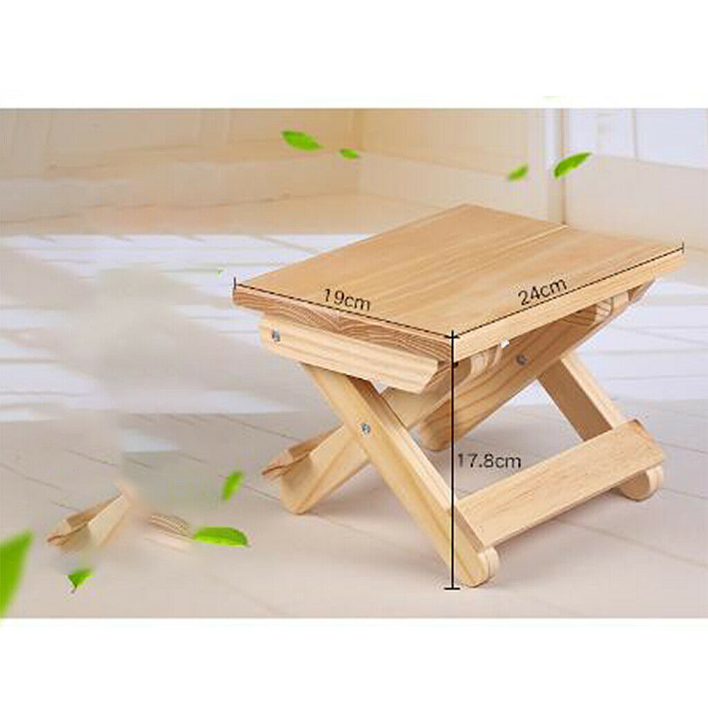 Wooden Stool Lightweight Small Chair Seat for Outdoor Fishing Camping Beach