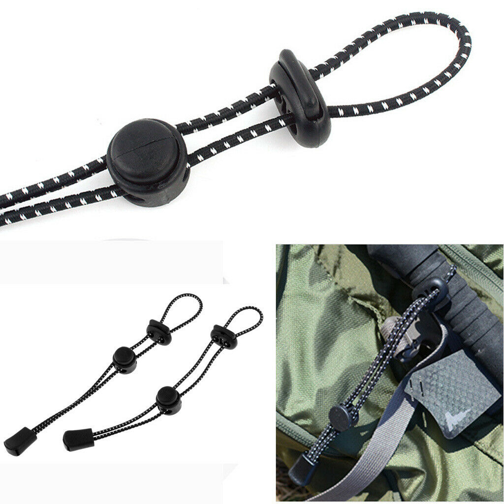 Lots 2 Black Hiking Backpack Stick Holder Walking Pole Fixing 7.5inch Sports