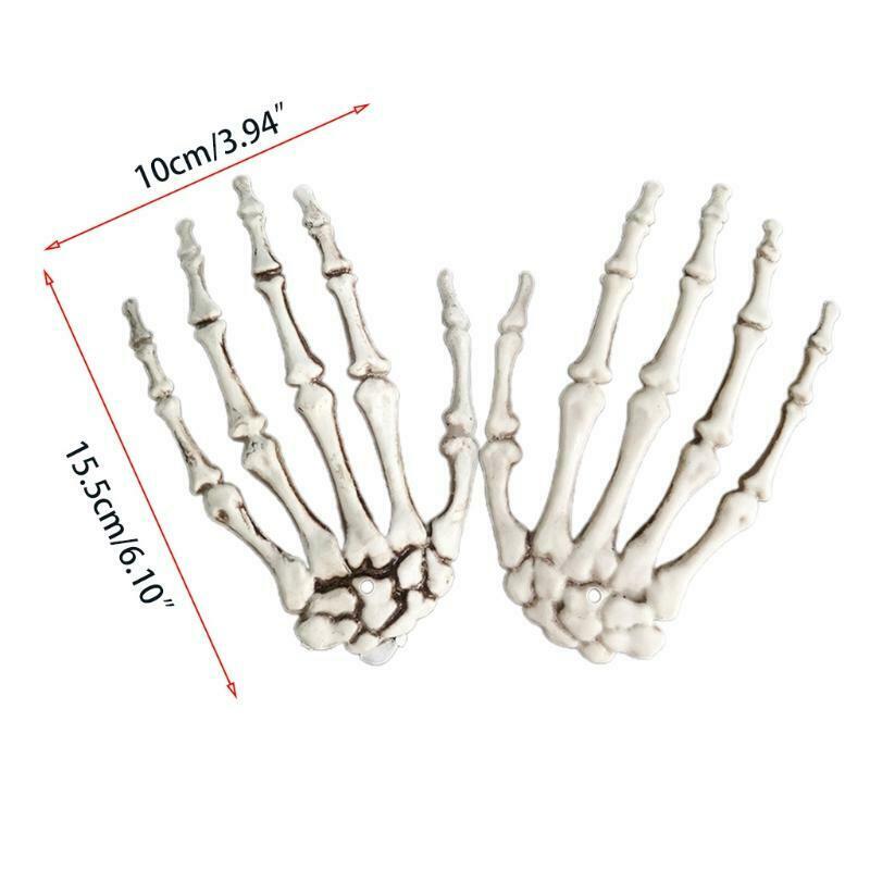1 Pair Skeleton Hands Bone Halloween Party Decoration for Scary Props Supplies