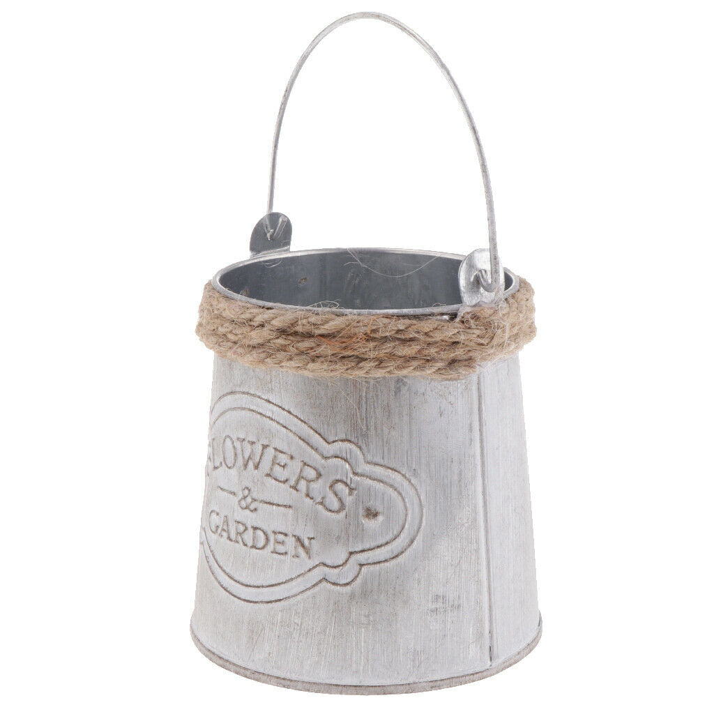 Metal Bucket Metal Tinplate Flower Plant Bucket Decorative Garden Pot for Home