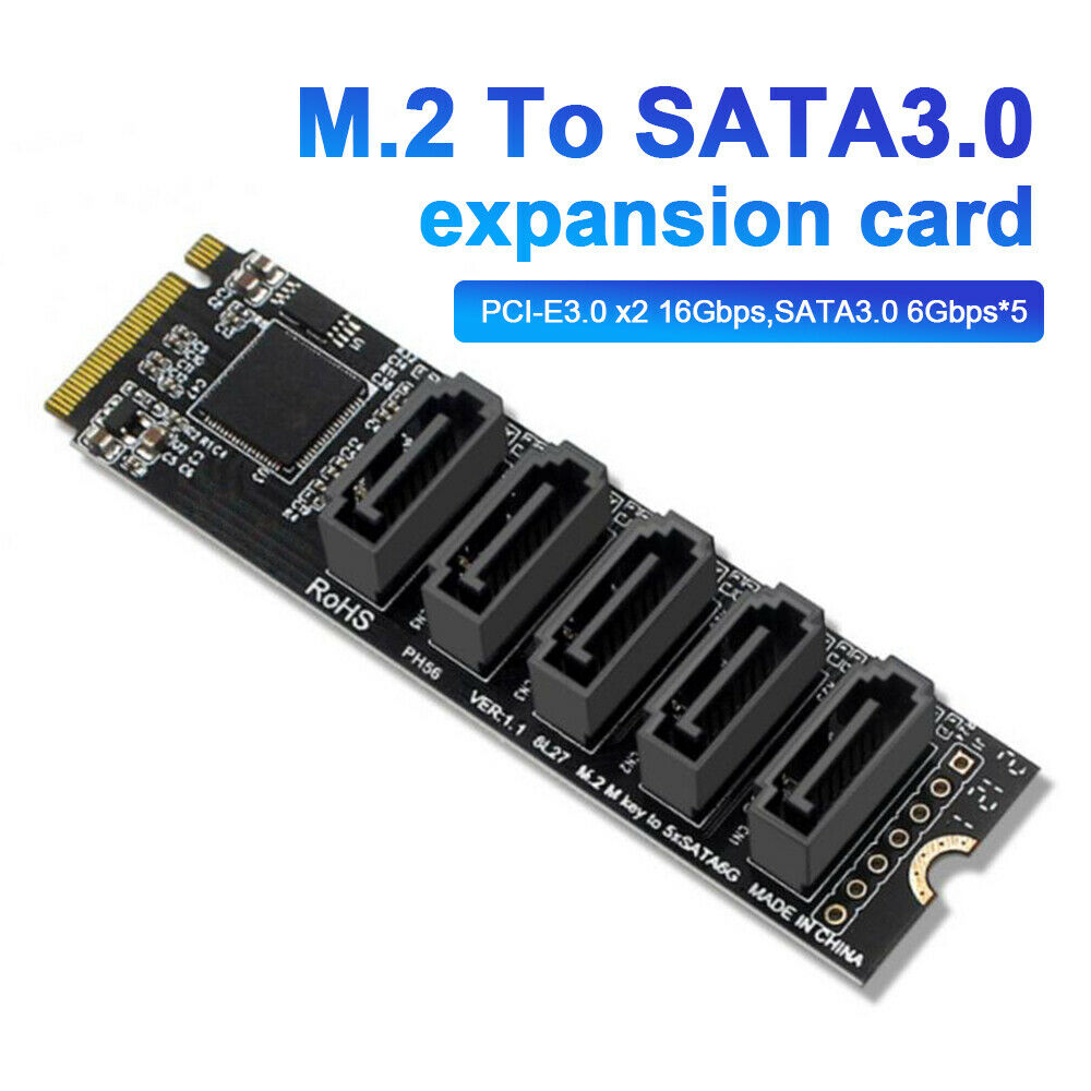 Adapter Card JMB585 5 Port Hard Disk Drive Expansion Card for PH56 M.2 SATA 6GB