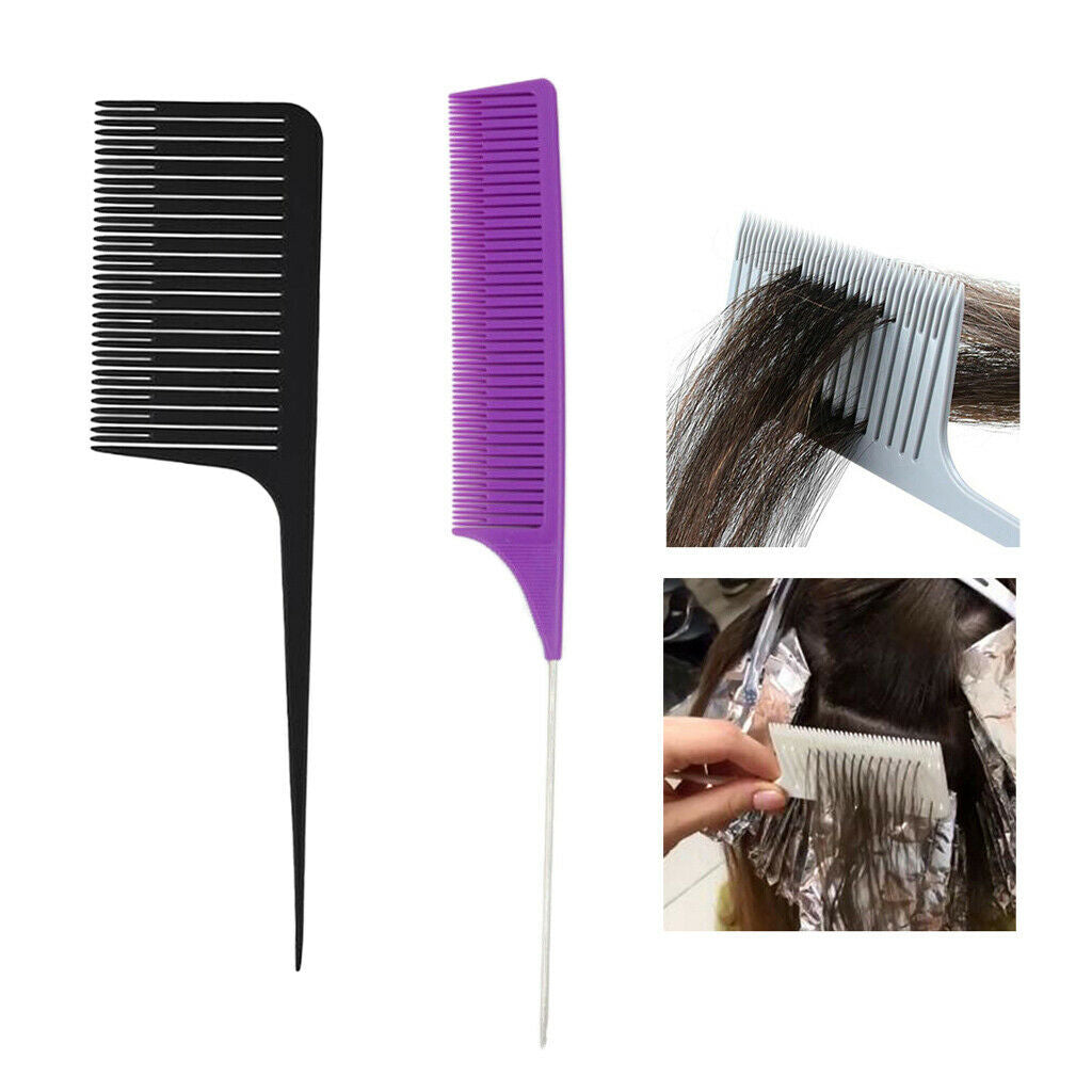 2pcs Pro Heat-resistant Fine&Wide Weave Highlight Foiling Hair Combs Salon