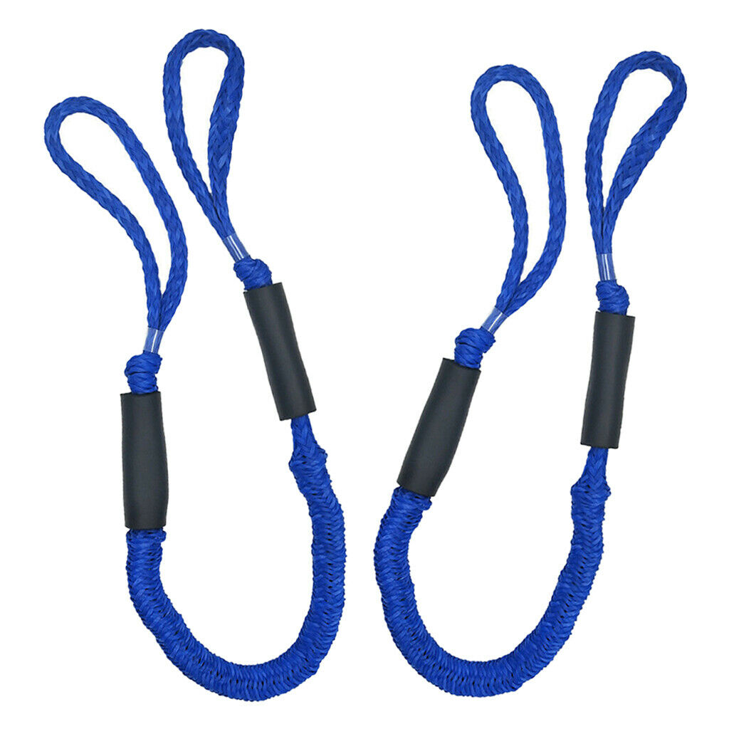 2 Pack Bungee Dock 4 ft for Boat Jet Ski PWC Kayaks Anchors Tie Down Blue