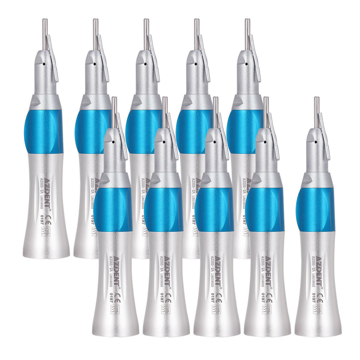10X AZDENT Dental Surgical 1:1 NoseCone Straight Handpiece External Nozzle Pipe