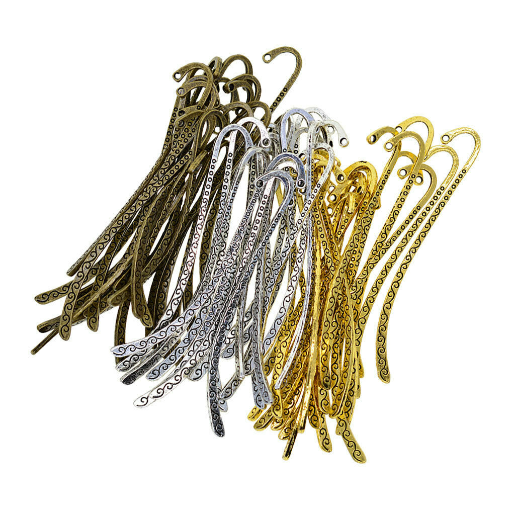 60 Pieces Mixed Colors Classical Line Delicacy Metal Beading Bookmarks for