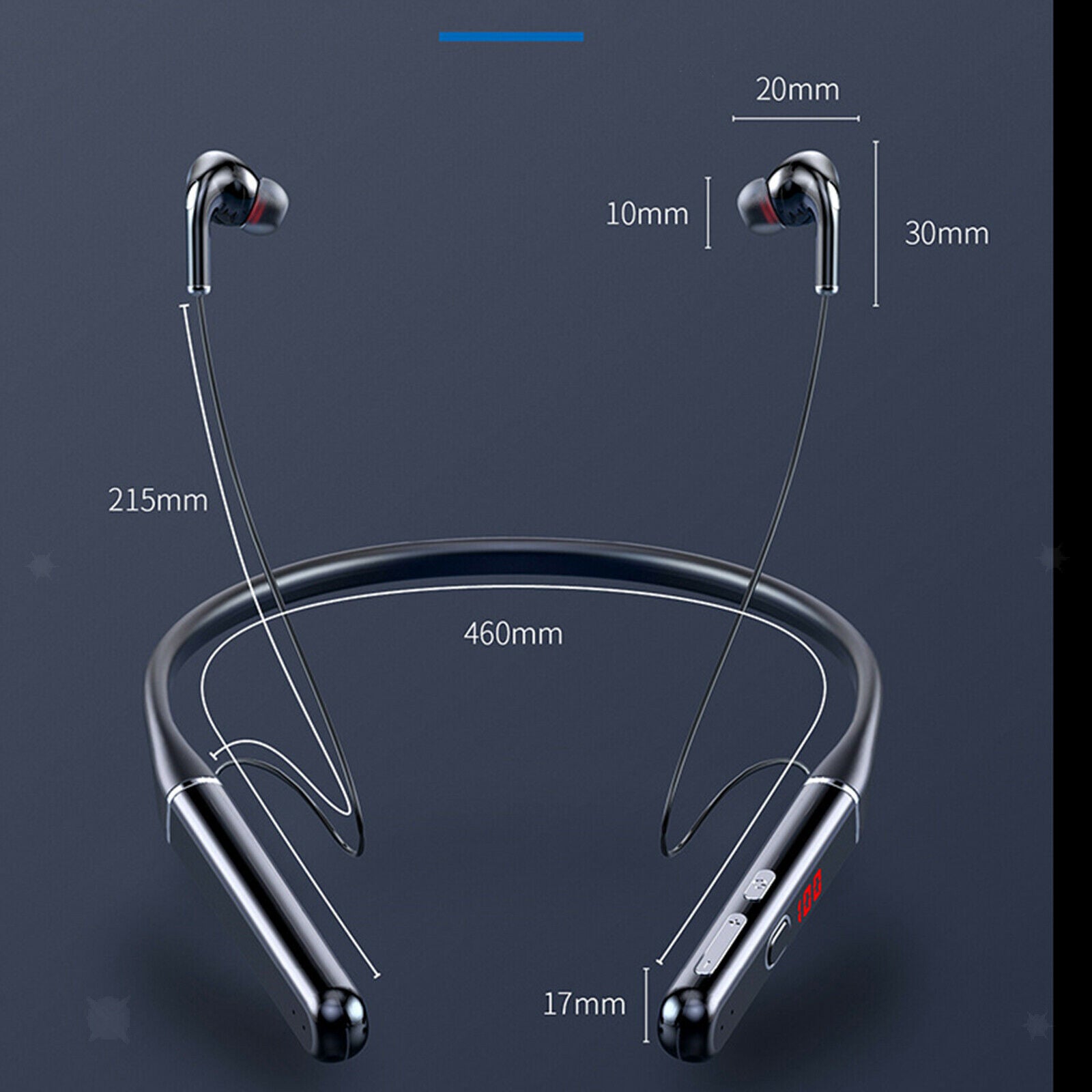 Bluetooth Headphones Wireless Neckband Headset Sports Sweatproof with Mic