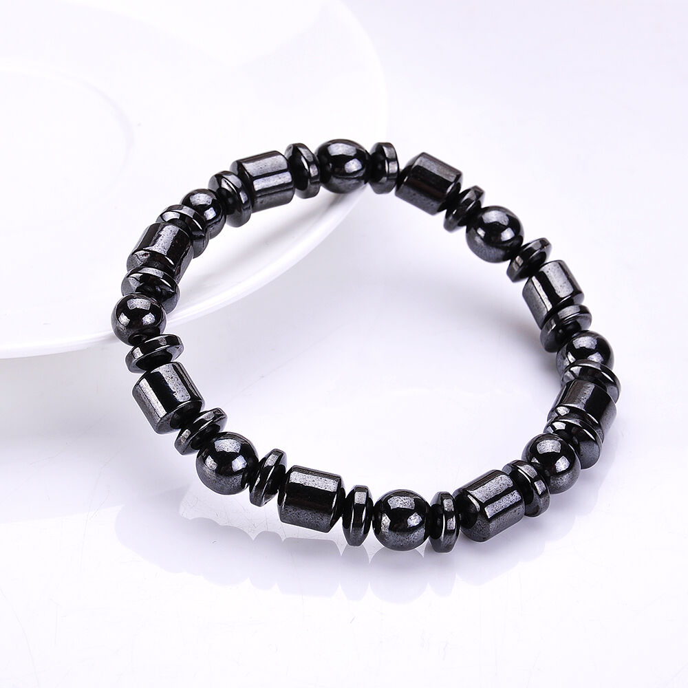 Biomagnetism Magnetic Round Black Magnetic Beaded Bracelet Men Women Health Care