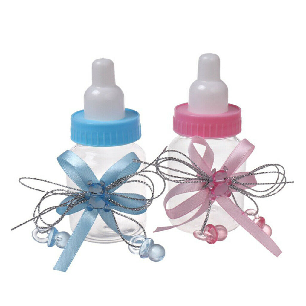 24pcs Lot Baby Shower Candy Bottles Nursing Bottle Box Candy Case Pink&Blue