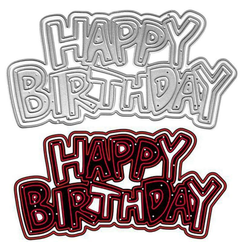 Hollow Happy Birthday Carbon Steel Cutting Dies DIY Scrapbooking Photo Album
