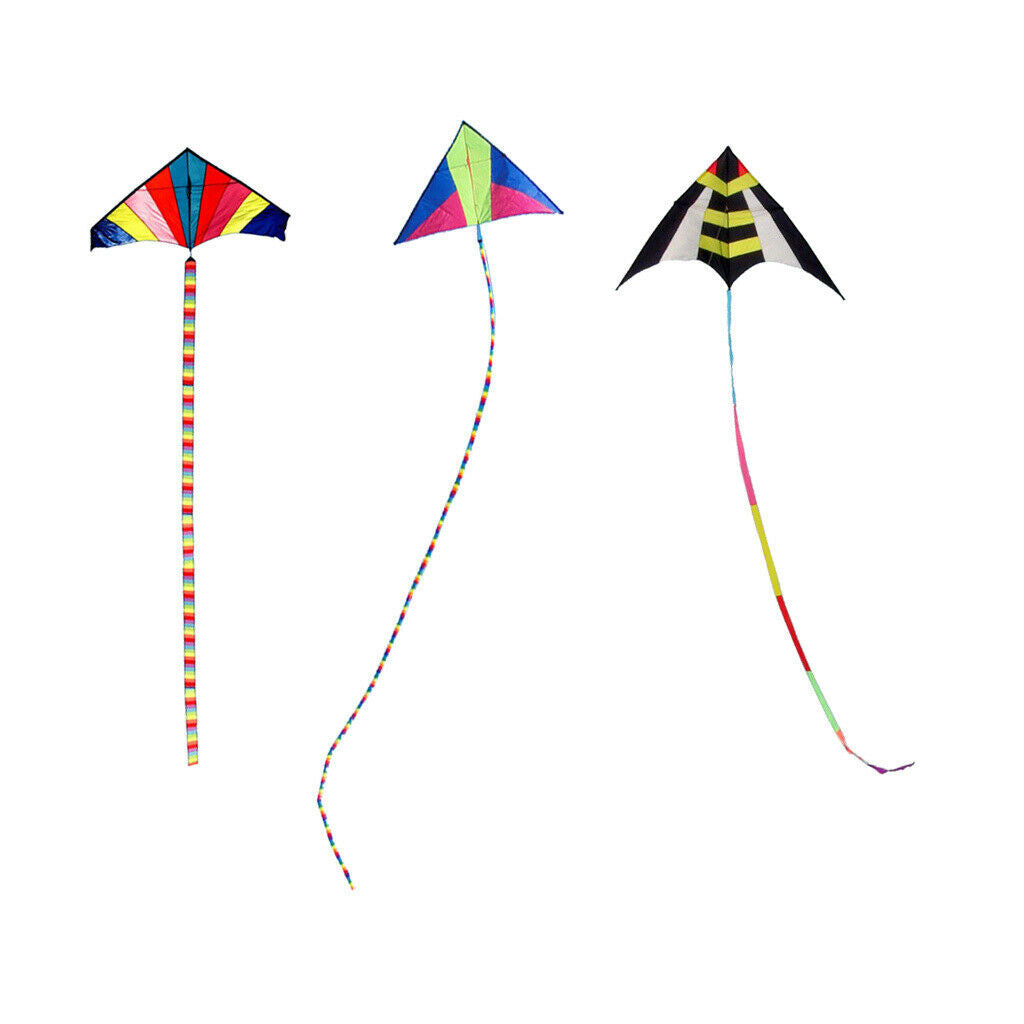 Long 33ft Rainbow Kite Tail Nylon Colourful Delta Kite Accessory Kids Toys