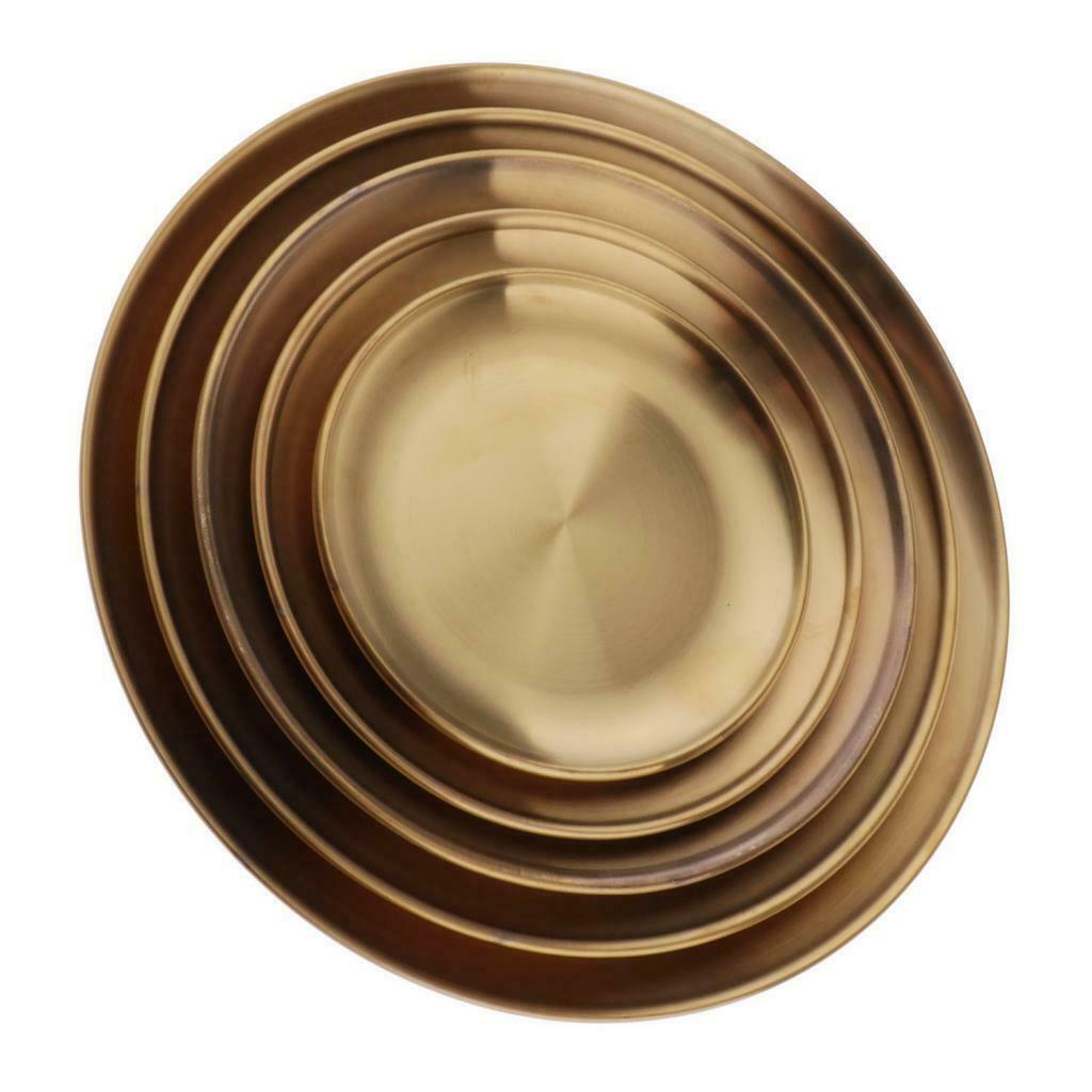 3x Stainless Steel Salad Dessert Dinner Plate Dish Tableware 5.5 Inch in Dia