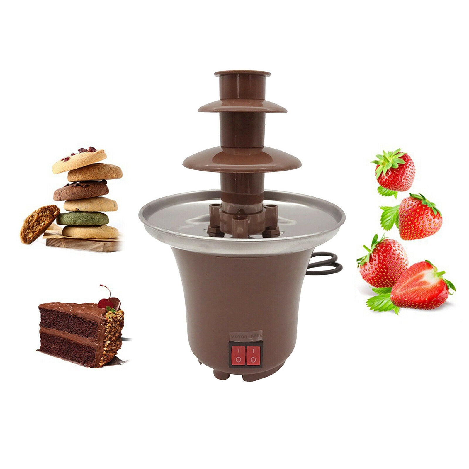 Mini Chocolate Fondue Fountain Machine Easy to Assemble for Liqueurs US Plug