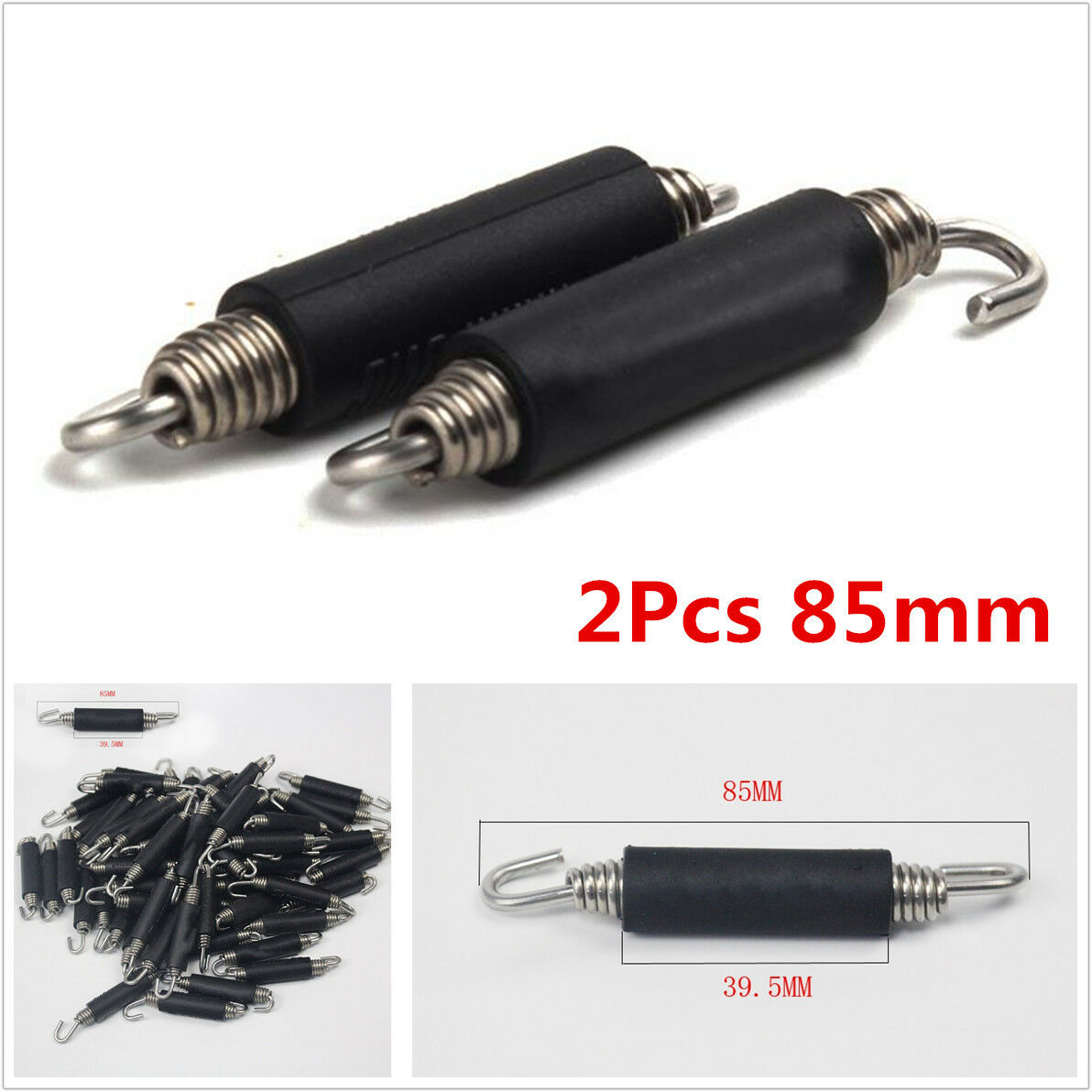 2Pcs 85MM Stainless Steel Hook Spring Tension Spring Retractors For Exhaust Pipe