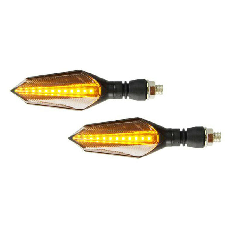 2x Motorcycle Turn Signal Flowing Water Tail Light LED Daytime lights waterproof