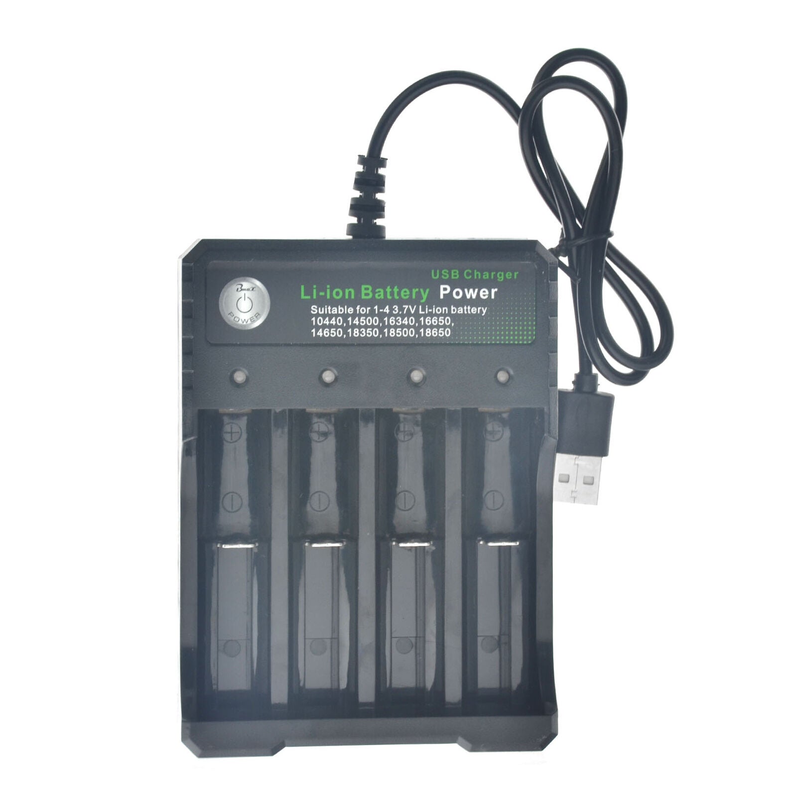 4 Slot Intelligent USB Rechargerable Battery Charger   18350 Li-ion
