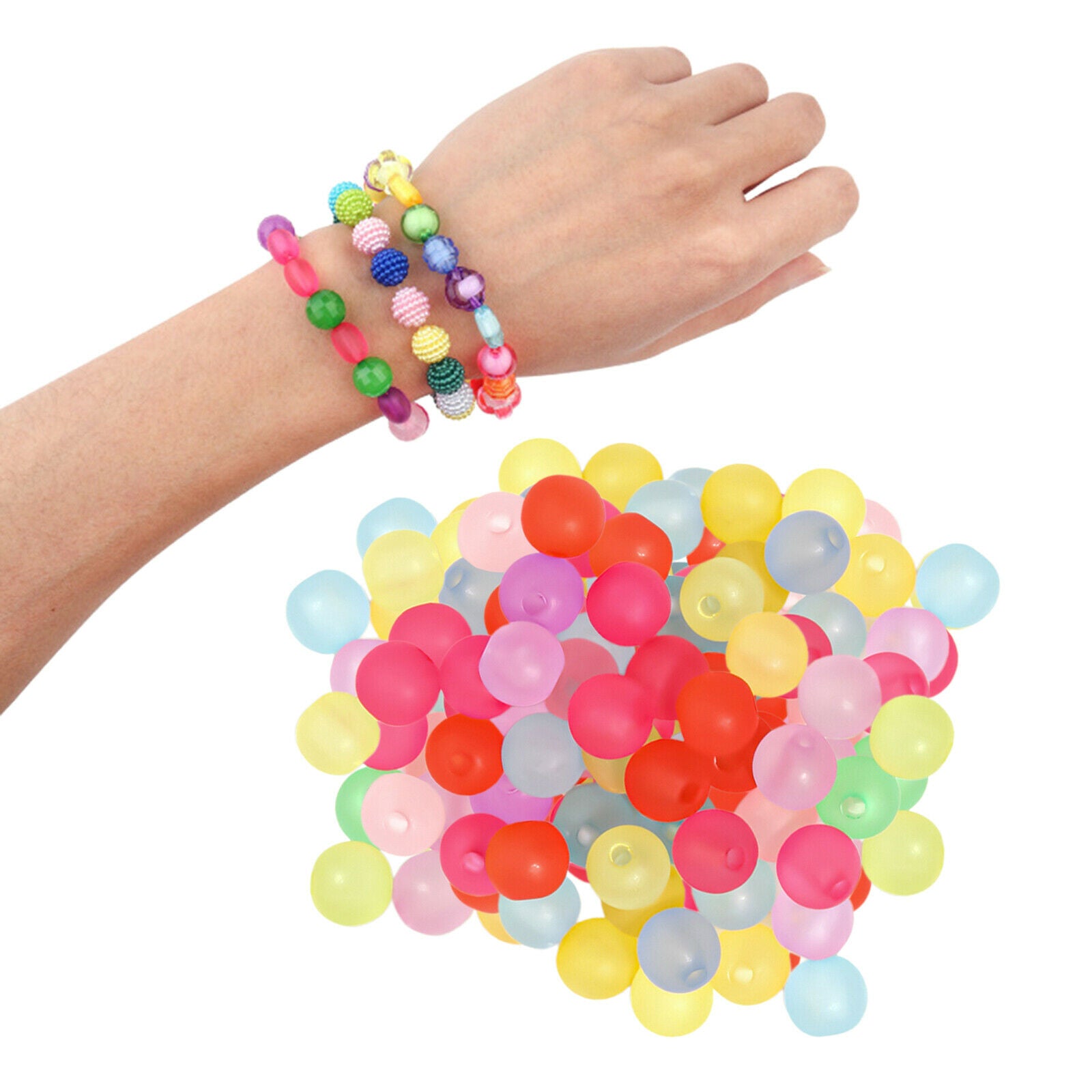 300 pieces round loose beads 8mm transparent spacer making