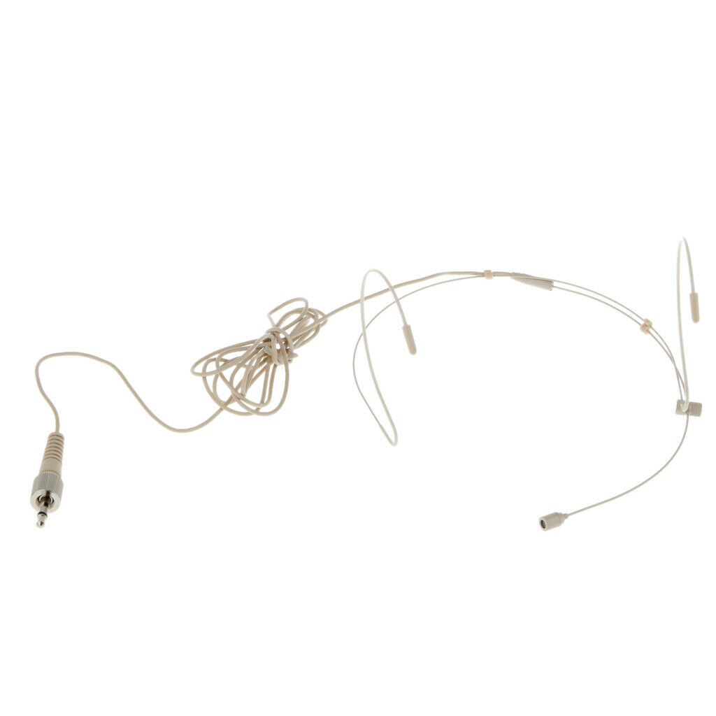 Mini 3.5mm Plug Wired Microphone White Headworn Head-Mounted MIC