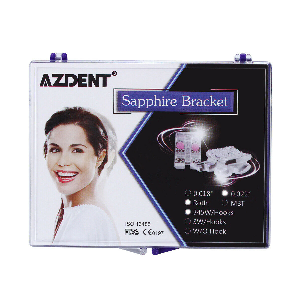 Dental ortodoncia de soportes Brace zafiro de cerámica Mini Roth.022 3-4-5 Ganch