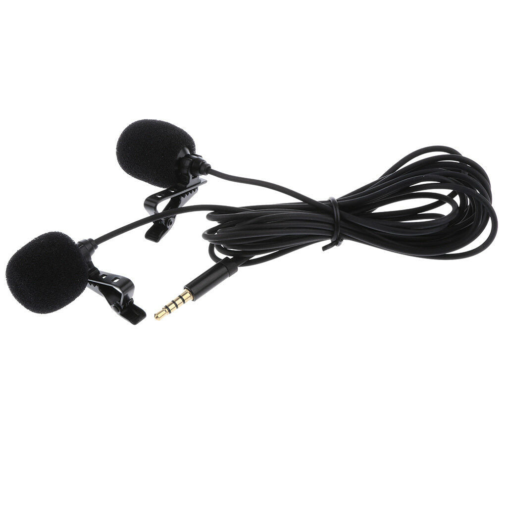 Professional Dual-head Lavalier   Omnidirectional Condenser Microphone