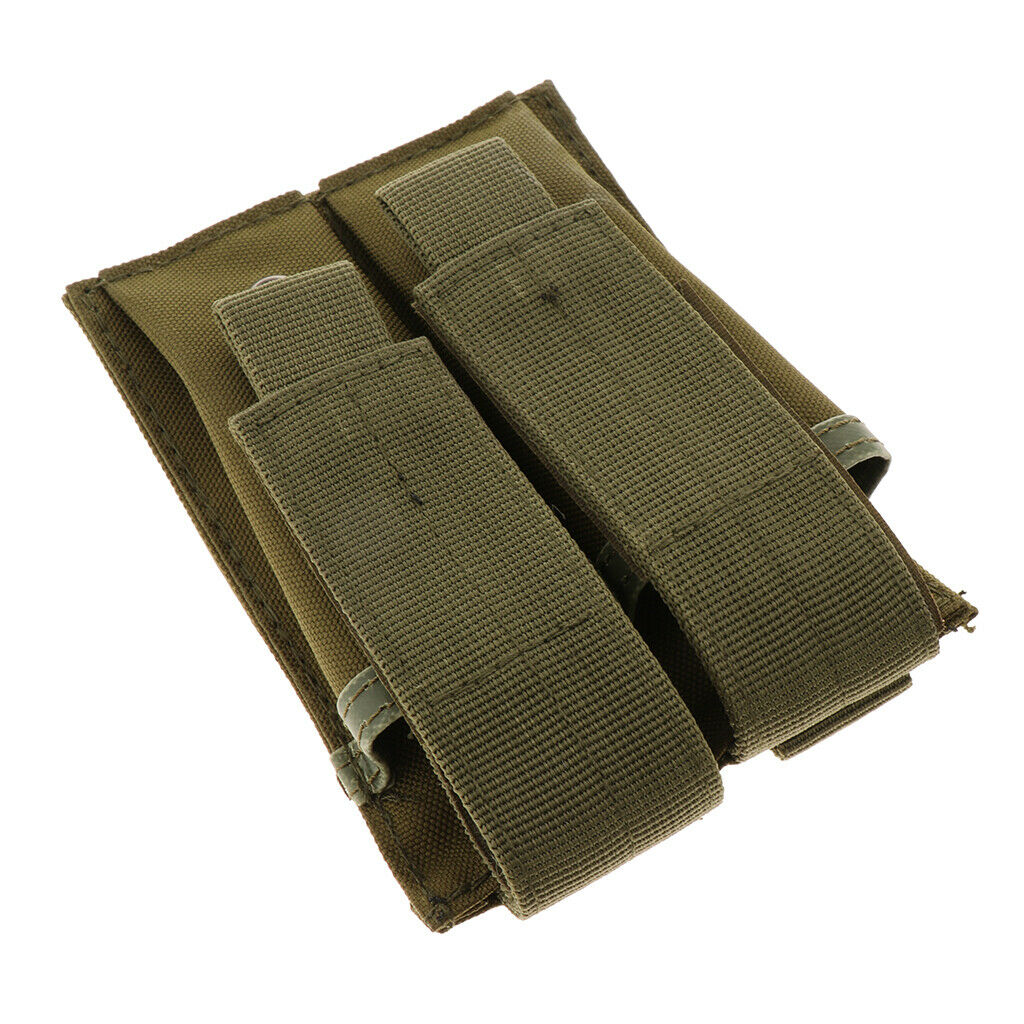 Outdoor Double Pouch Bag Flashlight Holder Sports Travel Pouch Navy Green