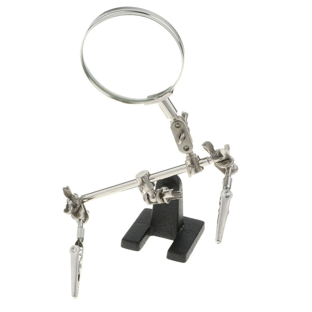 5X Magnifying Glasses Auxiliary Clip Magnifier Support For Soldering Jewelry