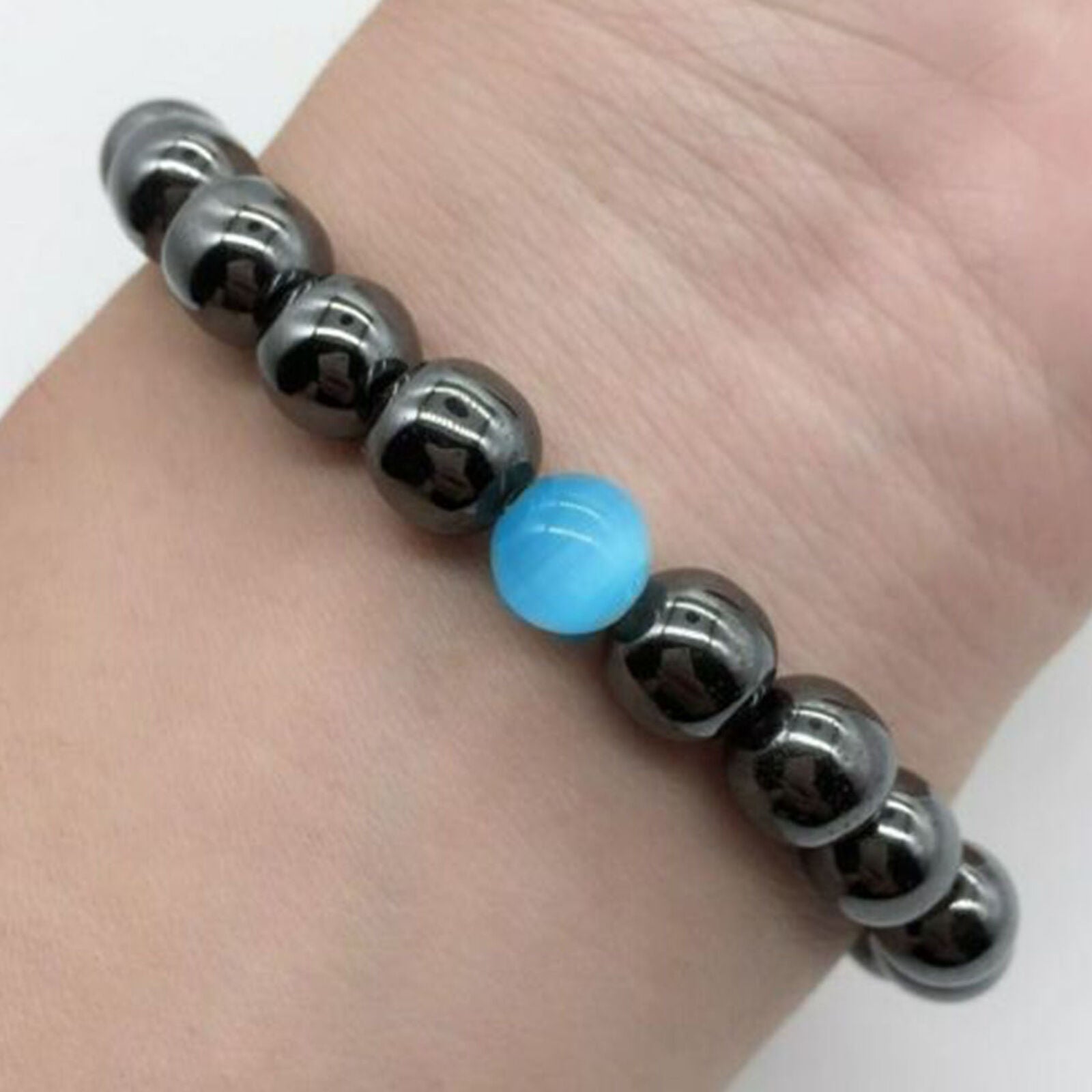 Unisex Therapeutic Energy Healing Bracelets Hematite Magnetic Women Men Bracelet