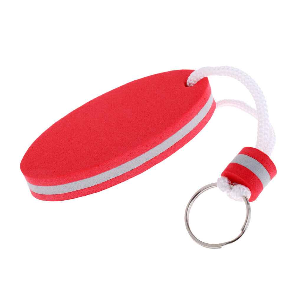 5pcs/set Mixed Color Oval Shaped EVA Foam Floating Key Ring Boat Keychain
