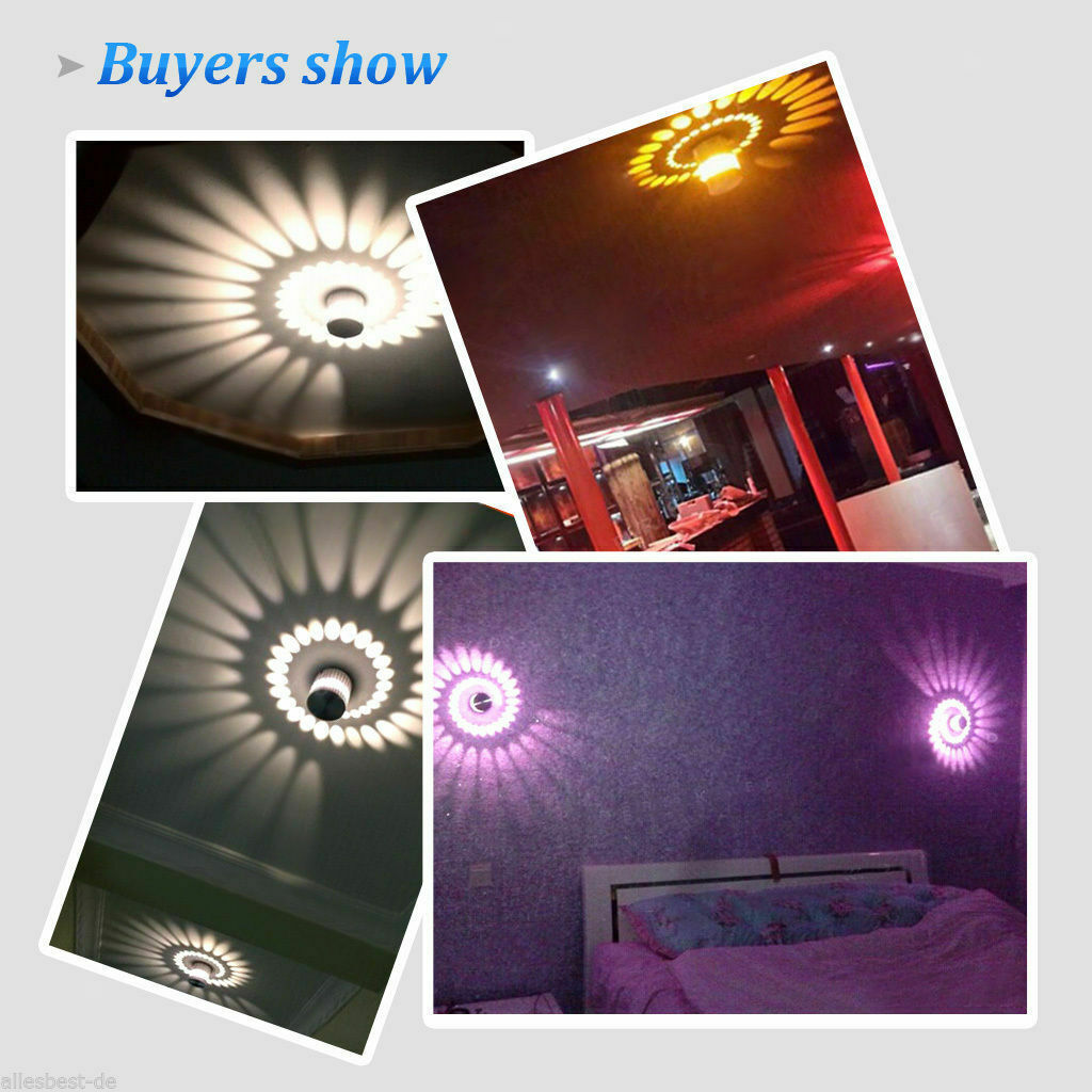 3w Adjustable Spiral 7 Color Lamp Wall Sconce Wall Lamp Led Luminaire