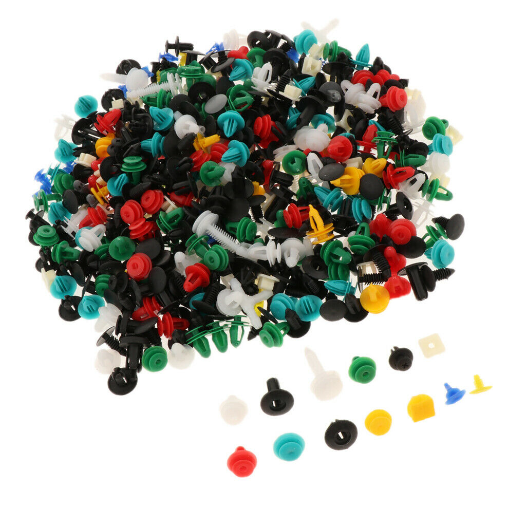 500 Mixed Plastic Auto Car Fastener Clip Bumper Fender Trim Rivet Door Panel