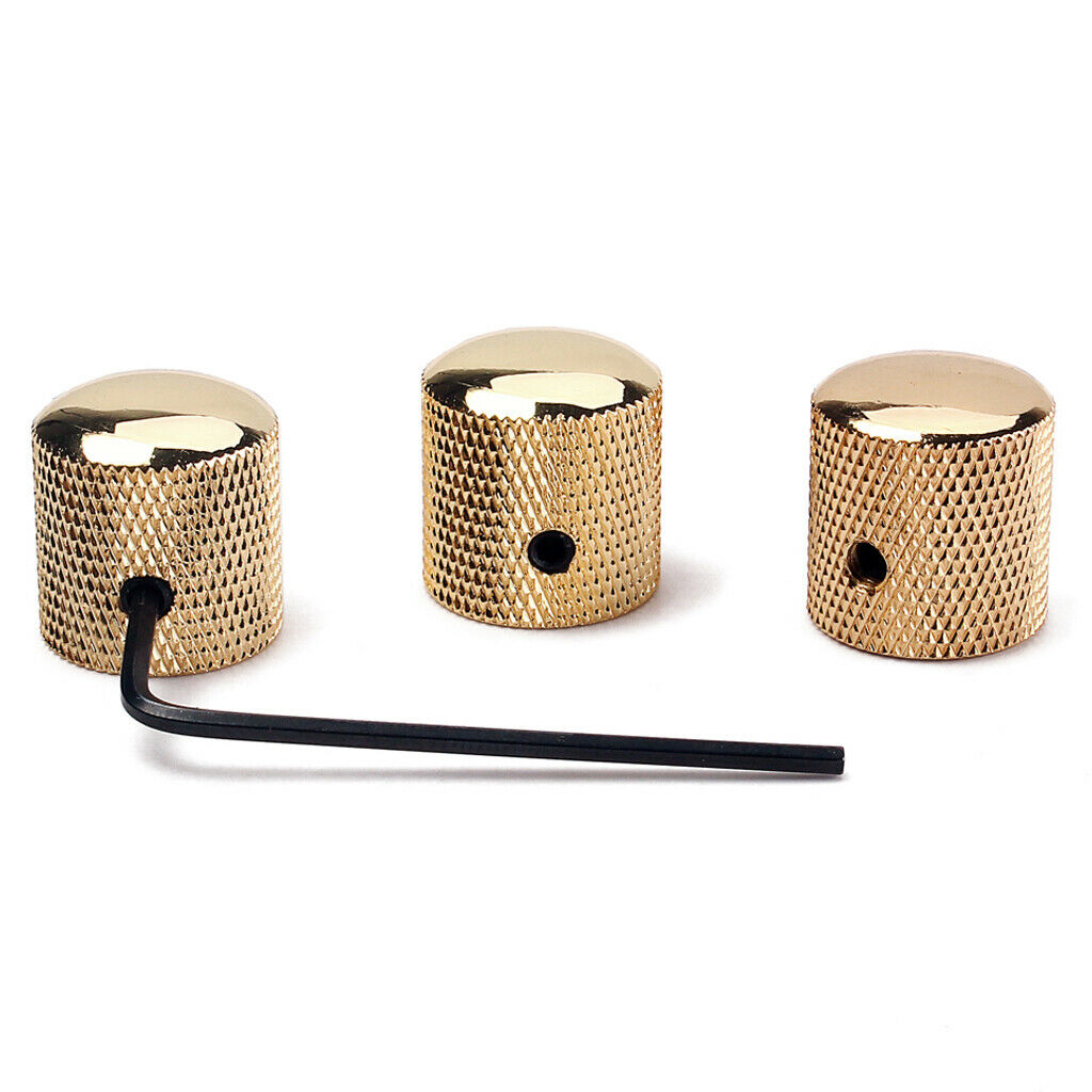3Pcs Metal Guitar Volume Knobs Guitars Control Knobs for Electric Guitar & Bass