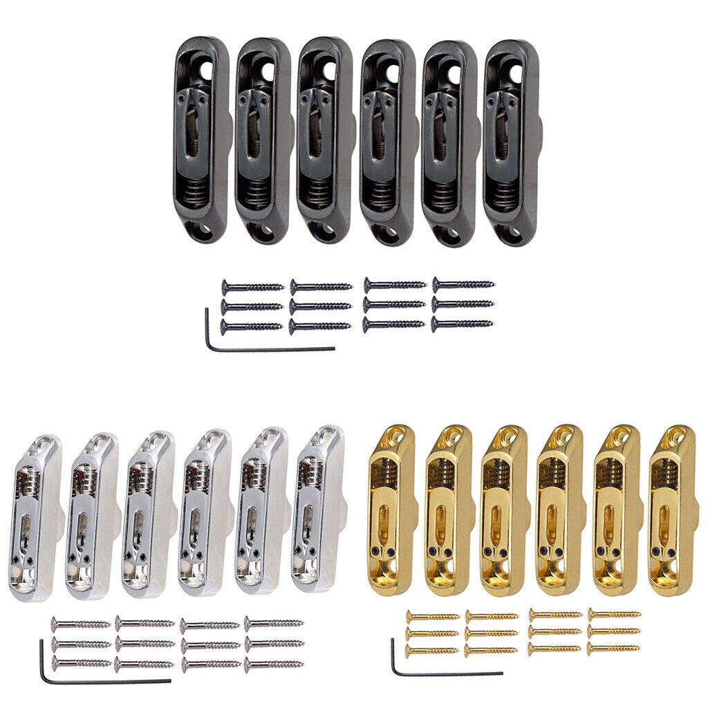 6 Pcs Single Individual Bridge Saddles Tailpiece Set for Electric Guitar  Parts