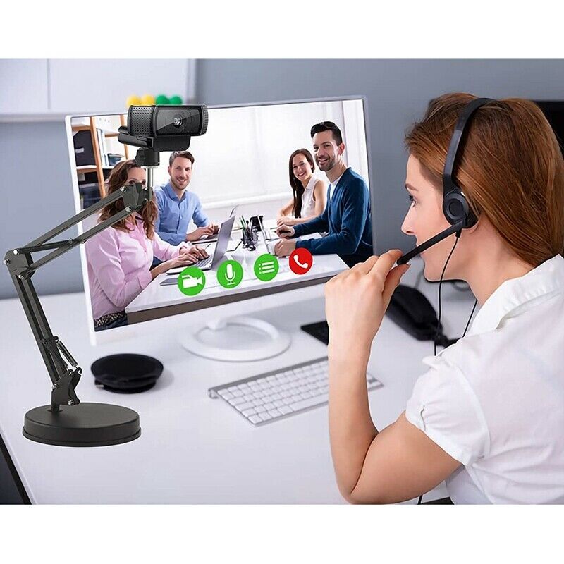Desktop Webcam Stand 22 Inch Suspension Boom Scissor Arm Stand with Base,ComF3I7
