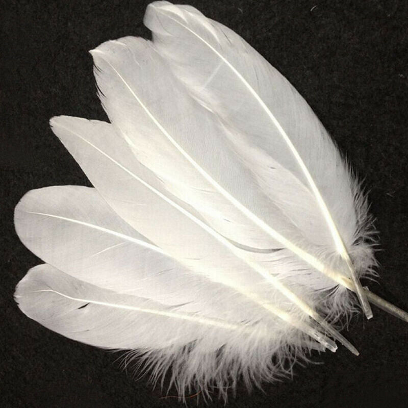 50X White Natural Goose Feathers Party Crafts DIY Decoration 6-8inch/15-20cm Kit