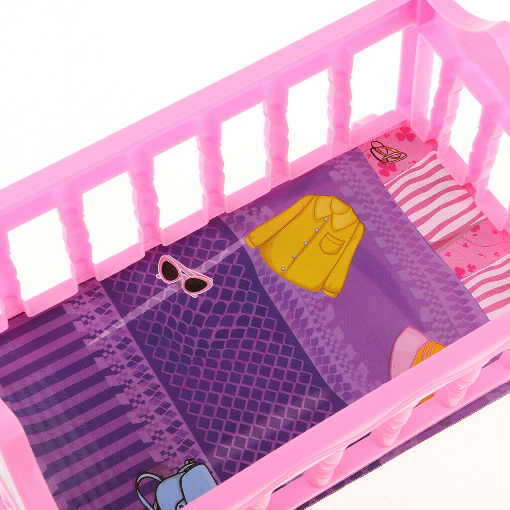 2 Pcs Cute Plastic Rocking Bed Nursery Furniture Accessories for 20