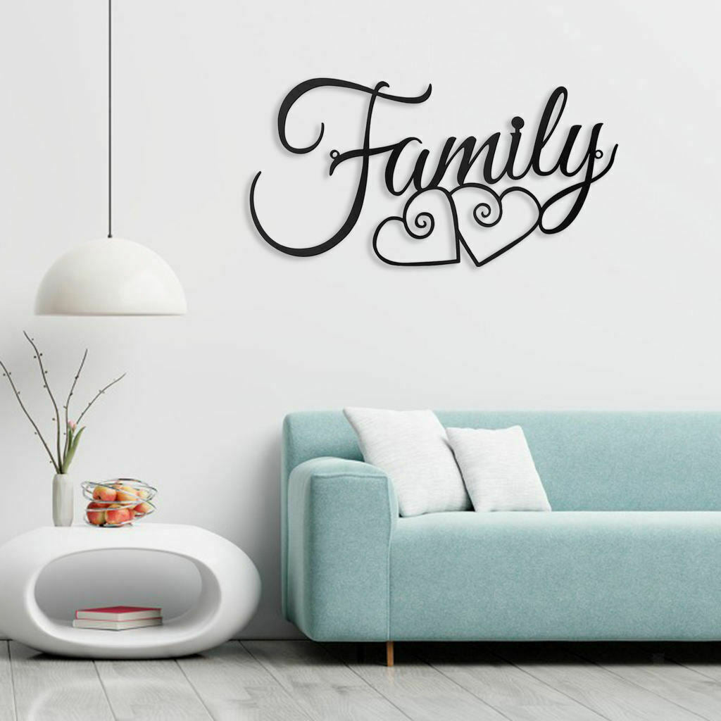 Family Wall Sign Family Wall Decor Sign Black Family Word Wall Art Family Wall