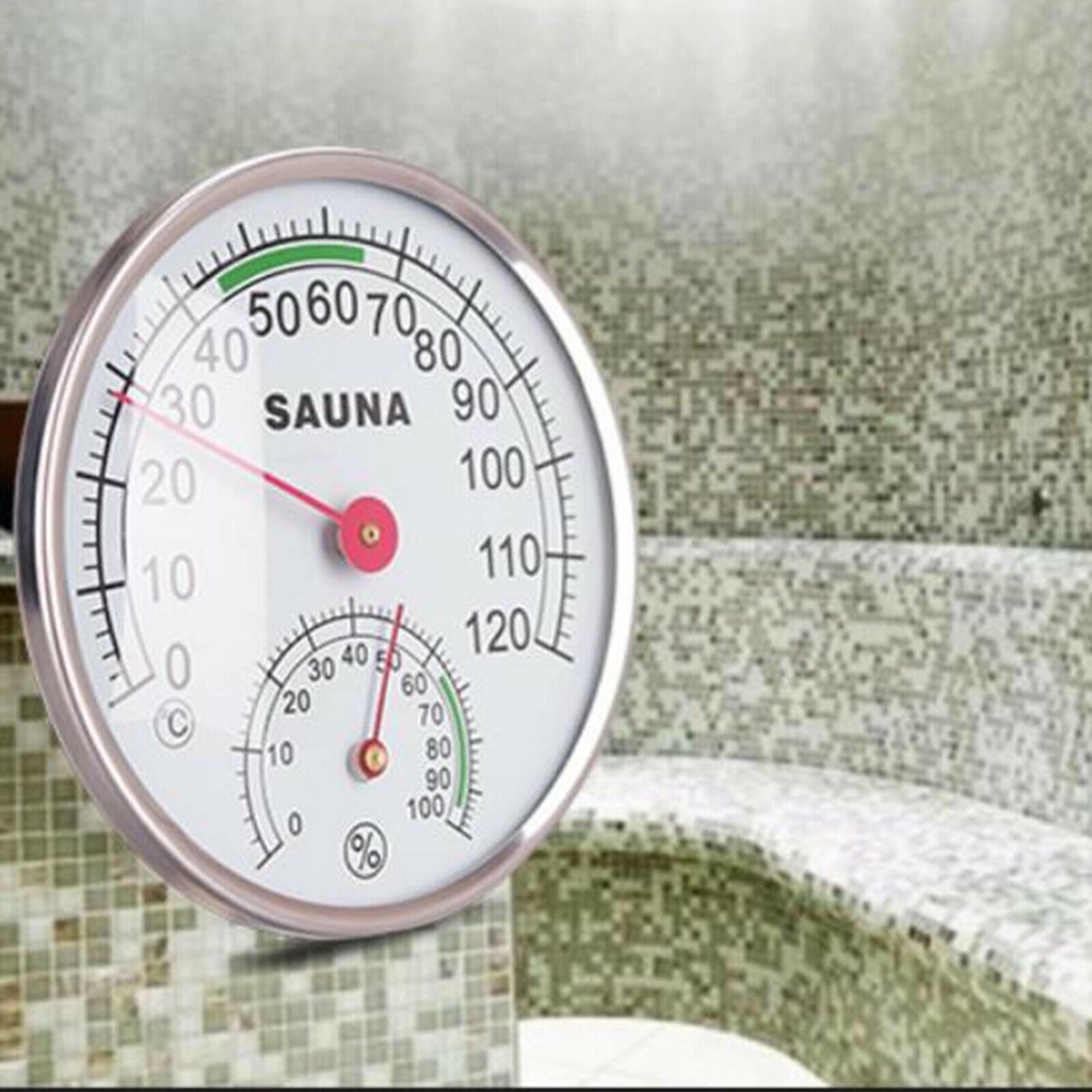 12.5cm Sauna Thermometer and Hygrometer 2 in 1 20 to 120 â„ƒ Wall Hanging