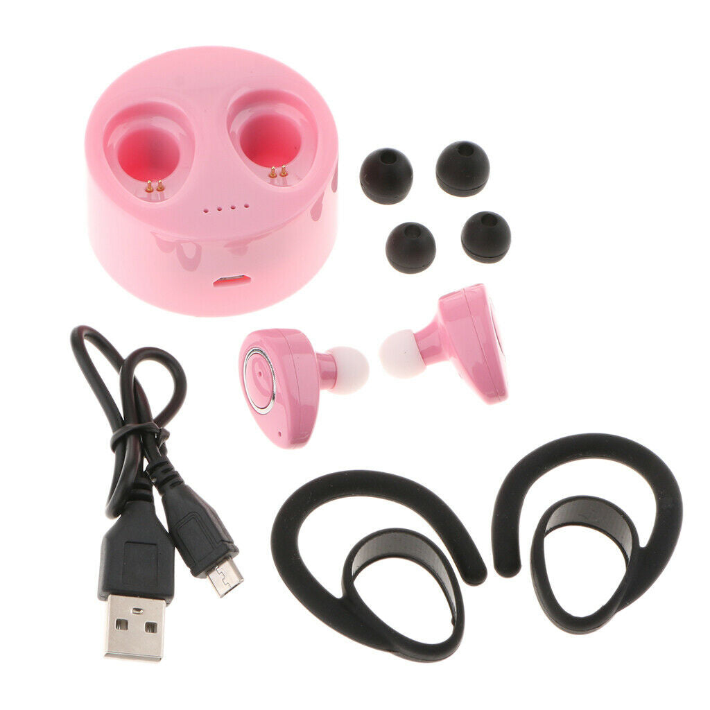 Wireless TWS Mini True Bluetooth Stereo In-Ear Earphone Headset Earbud Pink