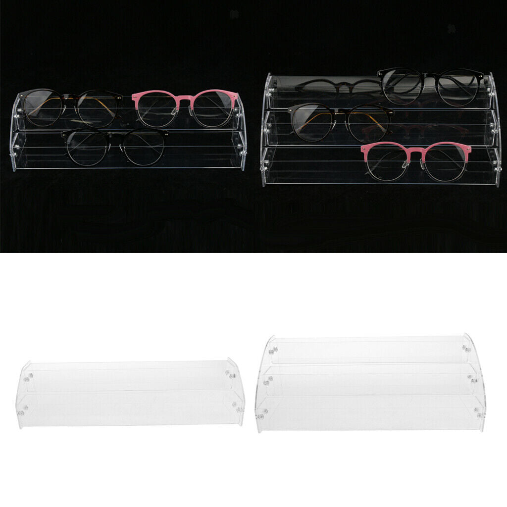 2Sets Acrylic Sunglasses Display Stands, Nail Polish Bottle Lipstick Holder