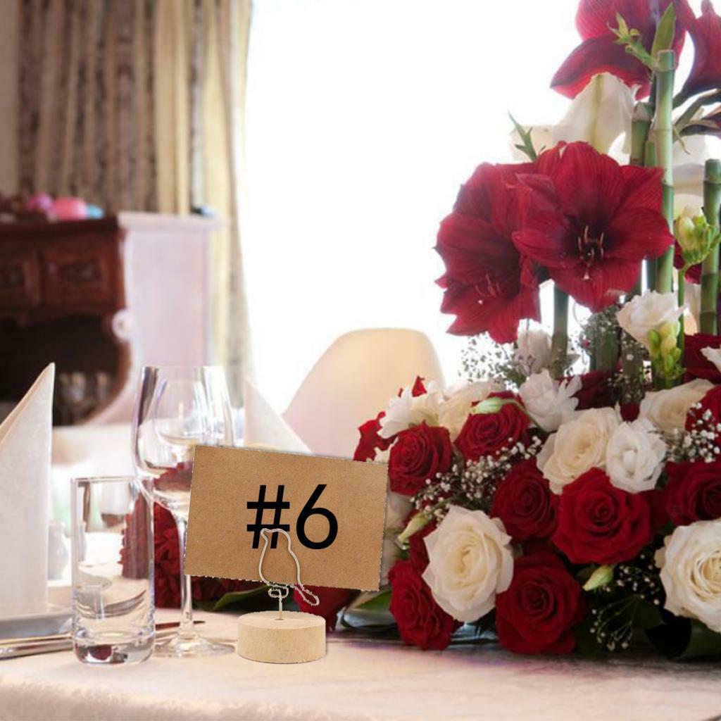 10x Base Wooden Picture Holder Name Cards Stand Wedding Party Decoration