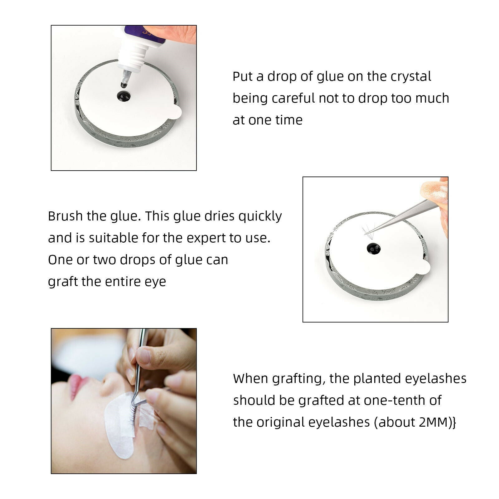 For Grafting And Planting Eyelashes Crystal Glass Table Gasket Pad Dripping Tool