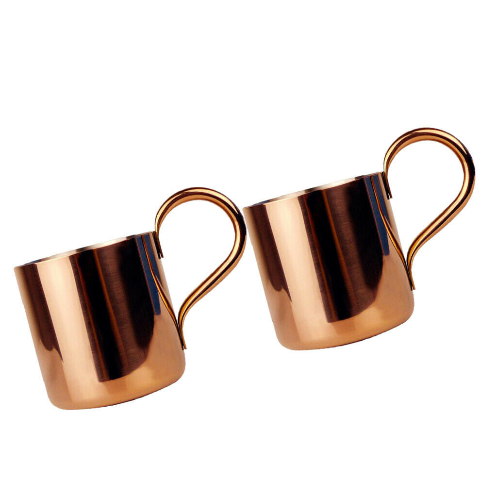 2x Copper Plated Moscow Mule Mugs 500ml/17oz Cocktail Wine Serving Cups