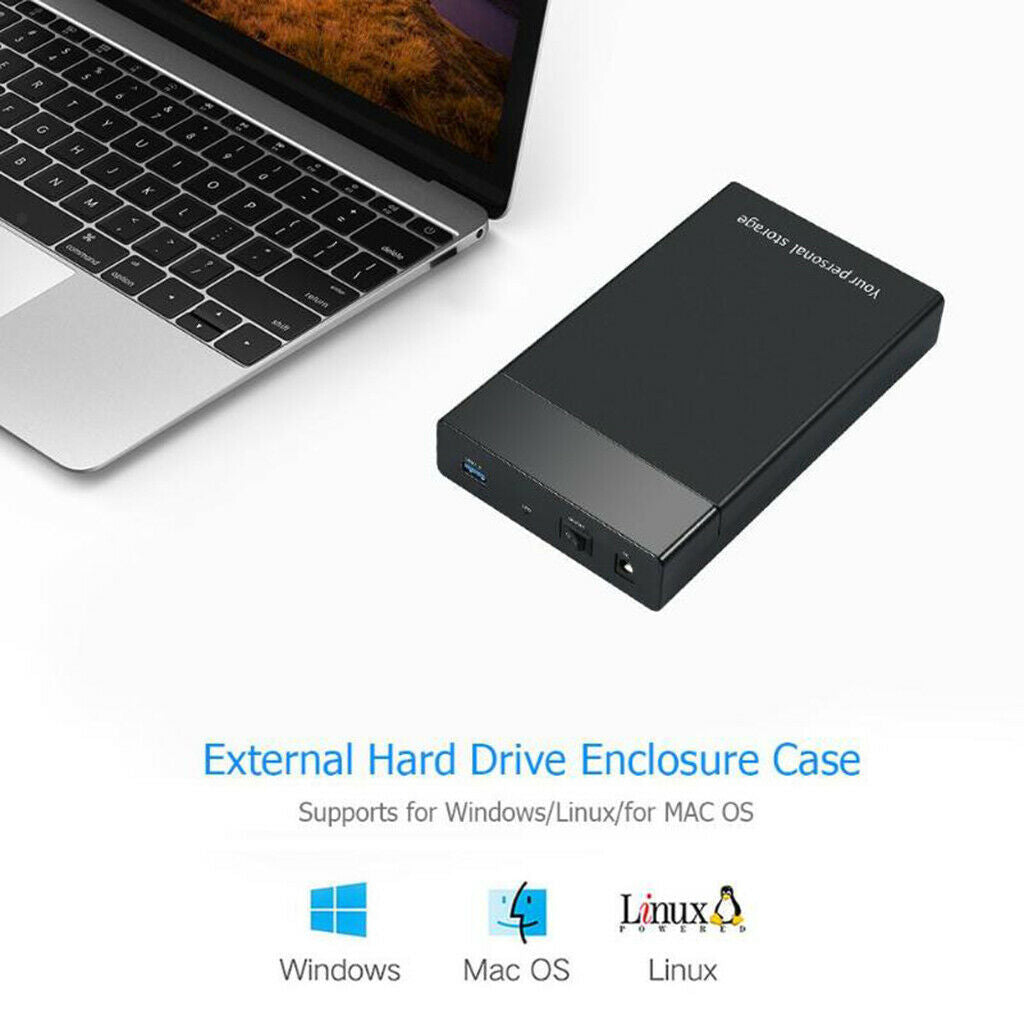 External Hard Drive Enclosure Adapter 3.2/2.5 Inch Case for HDD SSD UK