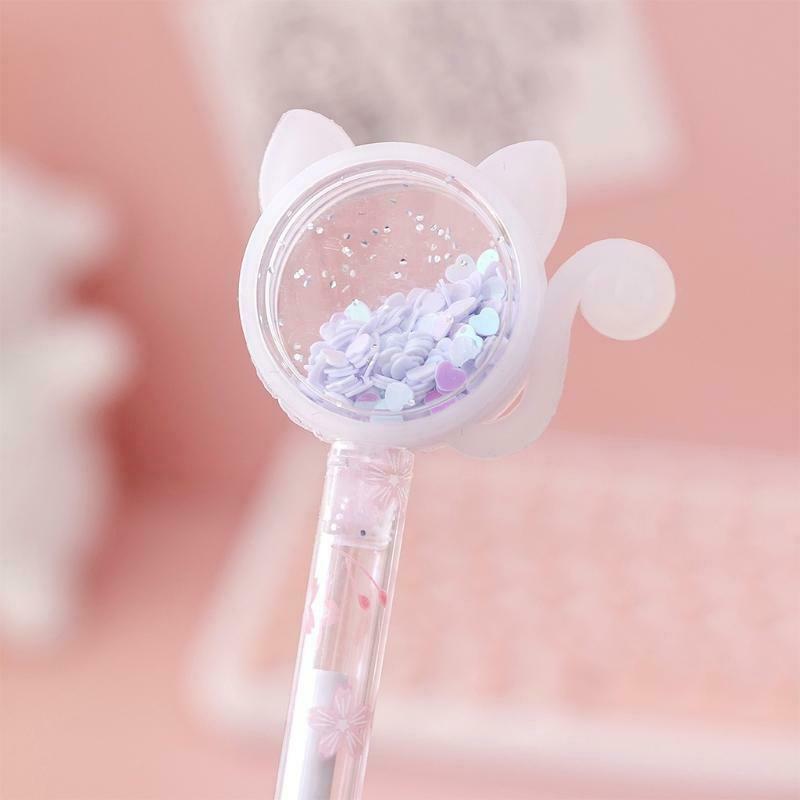4 pcs Cartoon Black Gel Pen Refillable Smooth Writing Gel Pen for Gift Giveaway