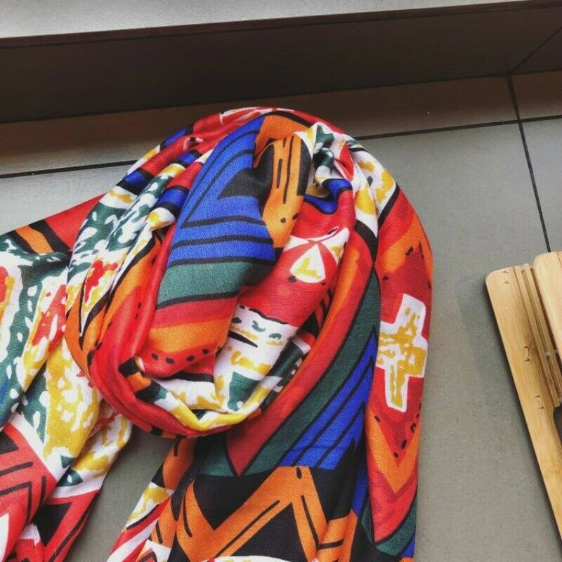 Ladies Scarves Wrap Shawl Ethnic Bohemian Boho Tassel Fringe Geometric Casual