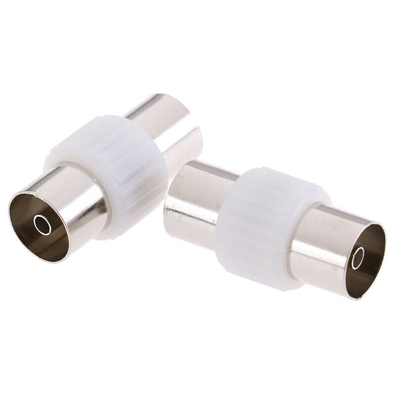2pcs Female to Female Antennas TV Plug Jack RF Coaxial Adapter .l8